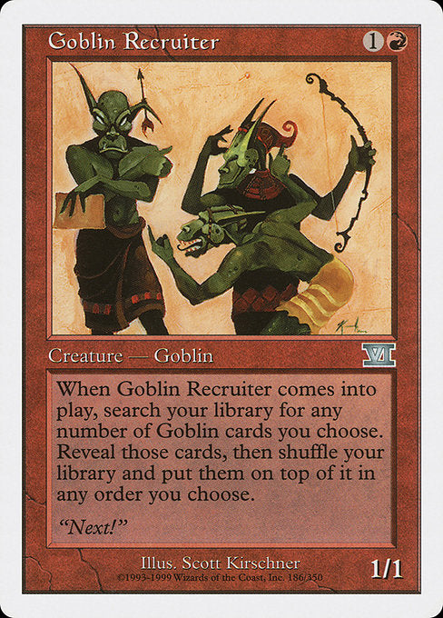 【EN】ゴブリン徴募兵/Goblin Recruiter [6ED] 赤U No.186