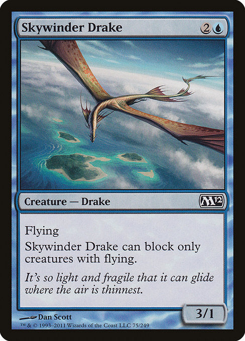 【Foil】【EN】空回りのドレイク/Skywinder Drake [M12] 青C No.75