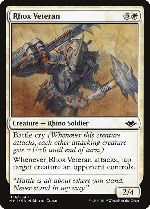 【Foil】【EN】ロウクスの古参兵/Rhox Veteran [MH1] 白C No.24