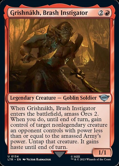 【Foil】【EN】軽率な扇動者、グリシュナーハ/Grishnákh, Brash Instigator [LTR] 赤U No.134