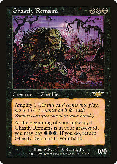 【Foil】【EN】恐ろしい残存者/Ghastly Remains [LGN] 黒R No.71