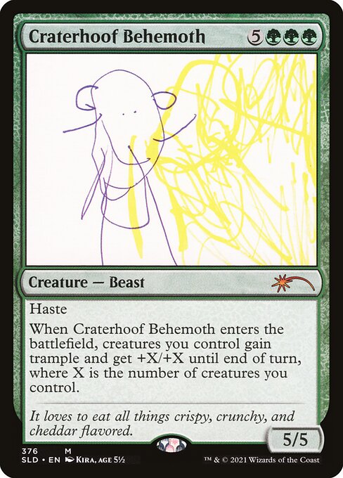 【Foil】【EN】孔蹄のビヒモス/Craterhoof Behemoth [SLD] 緑M No.376