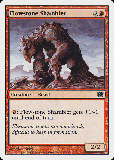 【Foil】【EN】流動石のシャンブラー/Flowstone Shambler [9ED] 赤C No.185