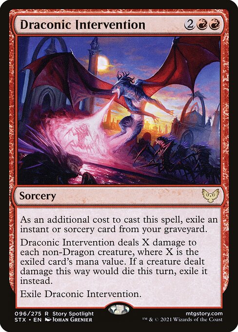 【Foil】【EN】ドラゴンの介入/Draconic Intervention [STX] 赤R No.96