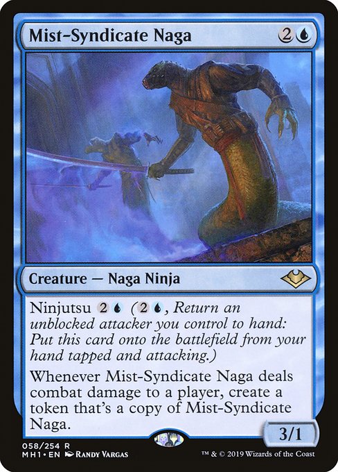【Foil】【EN】霧組のナーガ/Mist-Syndicate Naga [MH1] 青R No.58