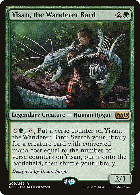 【EN】放浪の吟遊詩人、イーサーン/Yisan, the Wanderer Bard [M15] 緑R No.209