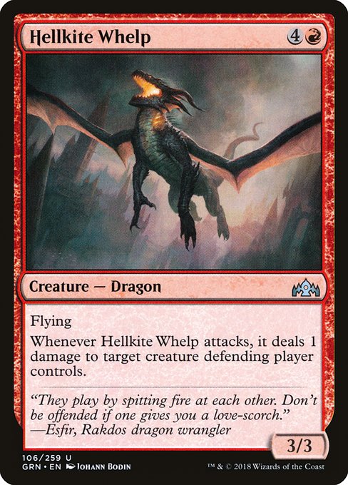 【Foil】【EN】ヘルカイトの仔/Hellkite Whelp [GRN] 赤U No.106