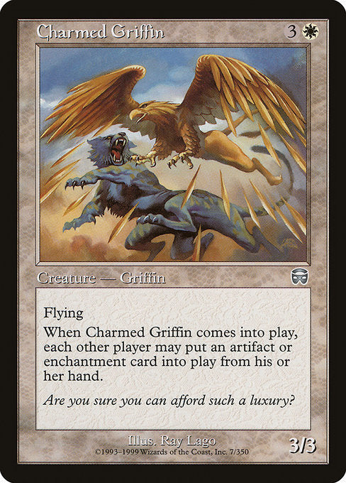 【Foil】【EN】魅せられたグリフィン/Charmed Griffin [MMQ] 白U No.7
