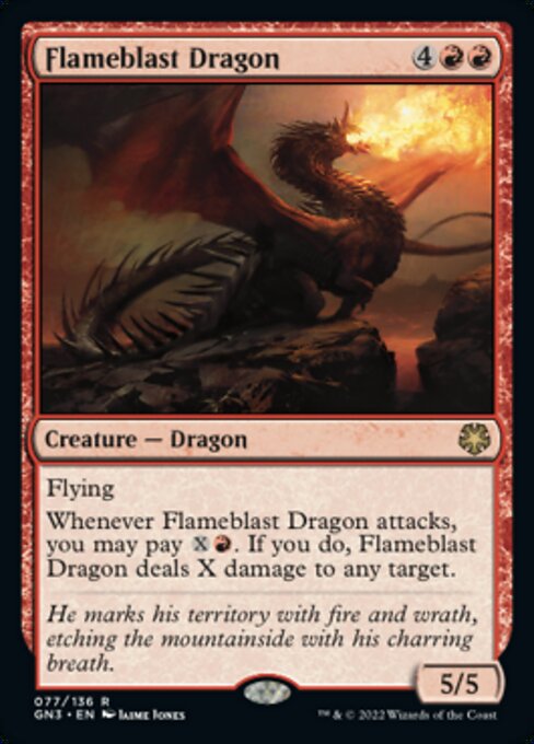 【EN】炎破のドラゴン/Flameblast Dragon [GN3] 赤R No.77