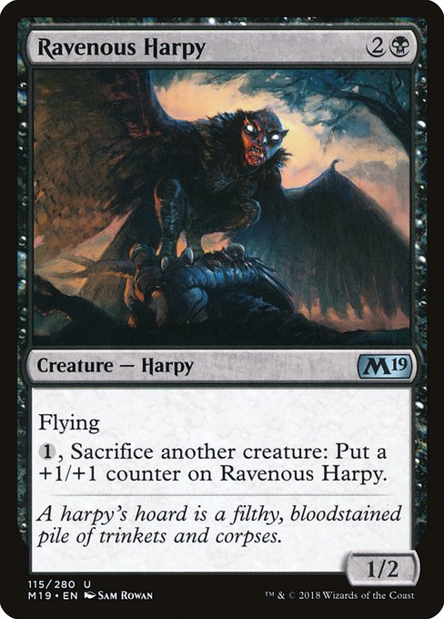 【EN】貪欲なハーピー/Ravenous Harpy [M19] 黒U No.115