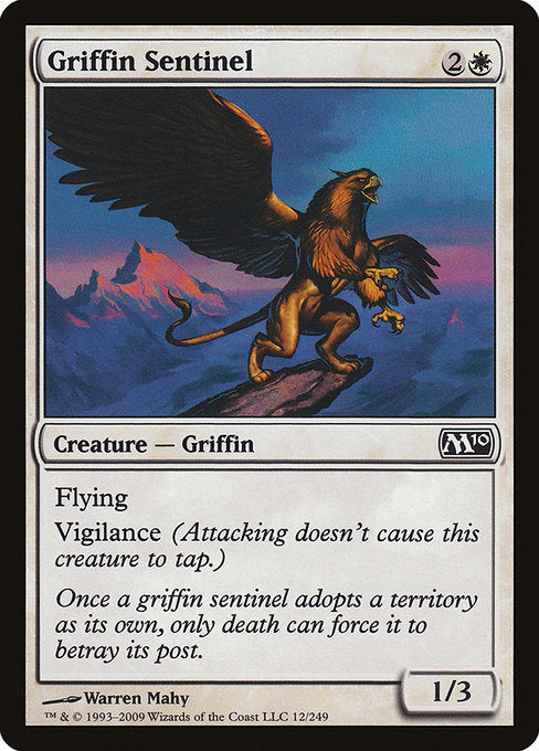 【Foil】【EN】グリフィンの歩哨/Griffin Sentinel [M10] 白C No.12