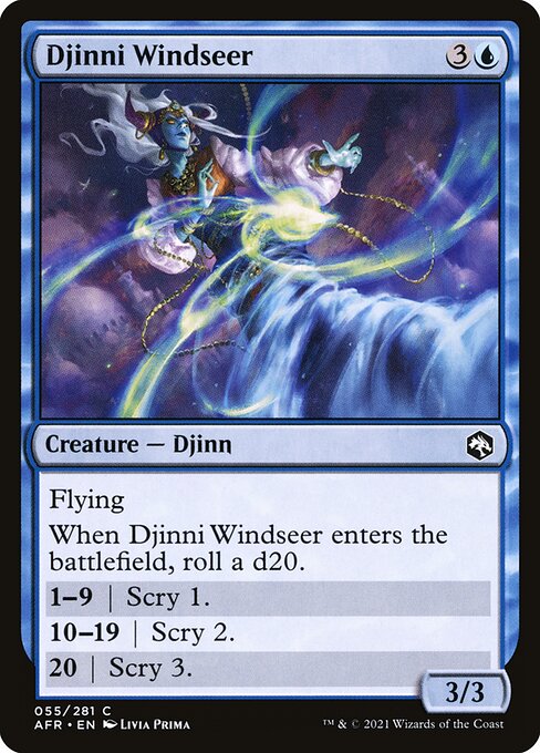 【Foil】【EN】ジンの風予見者/Djinni Windseer [AFR] 青C No.55