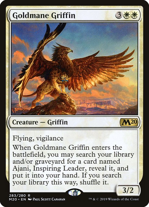 【EN】黄金のたてがみのグリフィン/Goldmane Griffin [M20] 白R No.283