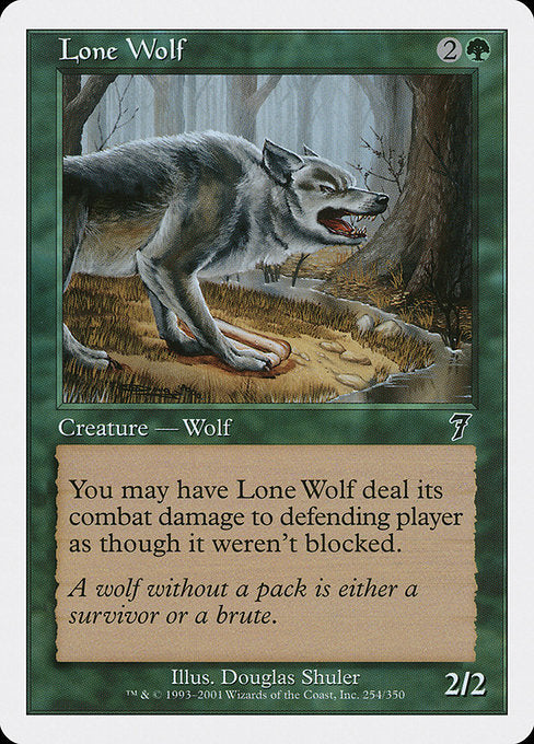 【Foil】【EN】一匹狼/Lone Wolf [7ED] 緑C No.254