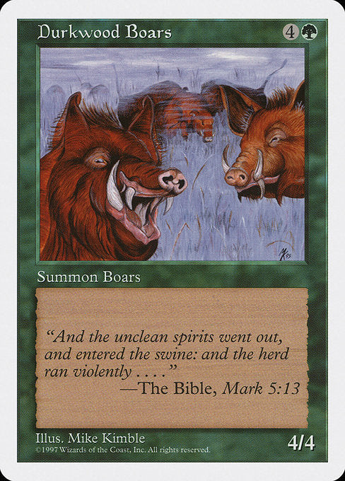 【EN】ダークウッドの猪/Durkwood Boars [5ED] 緑C No.289