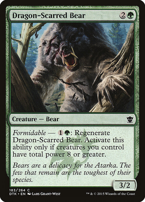 【Foil】【EN】龍傷負いの熊/Dragon-Scarred Bear [DTK] 緑C No.183