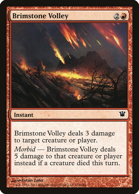 【Foil】【EN】硫黄の流弾/Brimstone Volley [ISD] 赤C No.132