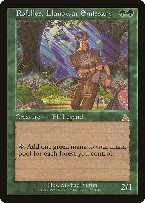 【Foil】【EN】ラノワールの使者ロフェロス/Rofellos, Llanowar Emissary [UDS] 緑R No.118