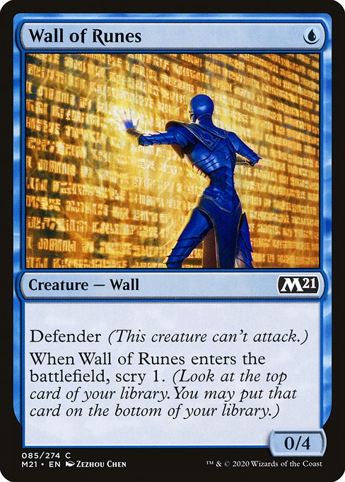 【Foil】【EN】ルーンの壁/Wall of Runes [M21] 青C No.85