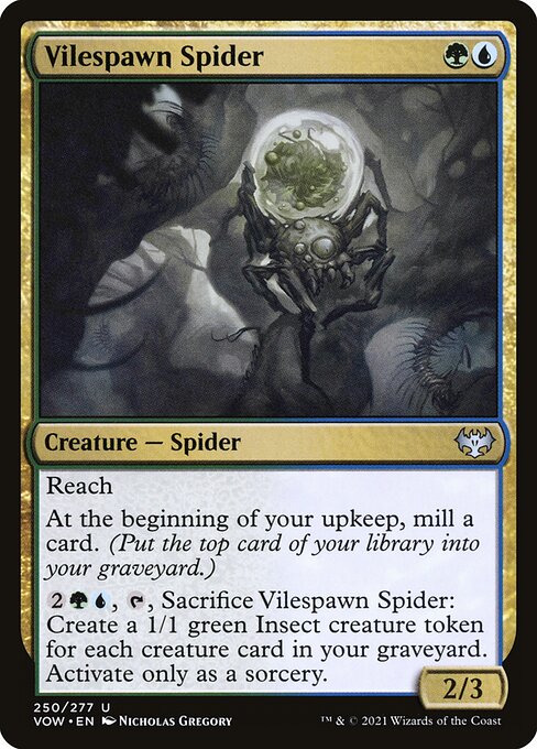 【EN】堕落産みの蜘蛛/Vilespawn Spider [VOW] 金U No.250