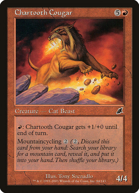 【Foil】【EN】黒焦げ牙のクーガー/Chartooth Cougar [SCG] 赤C No.84