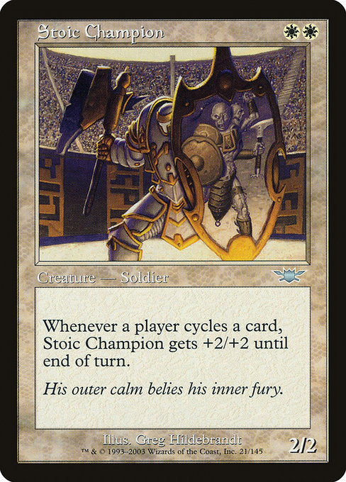【Foil】【EN】冷静なチャンピオン/Stoic Champion [LGN] 白U No.21