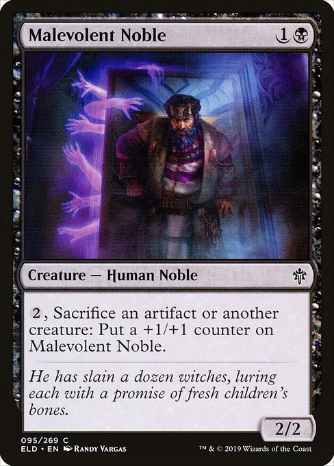 【Foil】【EN】邪悪な貴族/Malevolent Noble [ELD] 黒C No.95