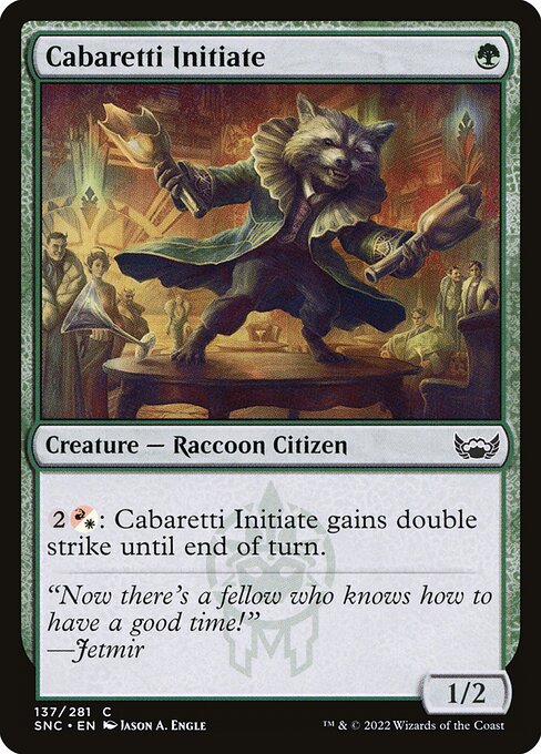 【Foil】【EN】舞台座一家の新入り/Cabaretti Initiate [SNC] 緑C No.137