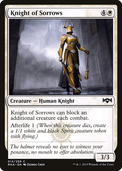 【Foil】【EN】悲しみの騎士/Knight of Sorrows [RNA] 白C No.14