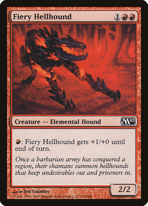 【Foil】【EN】焦熱のヘルハウンド/Fiery Hellhound [M10] 赤C No.135