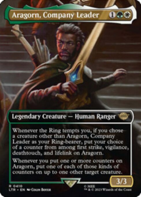 【Foil】【EN】一行のリーダー、アラゴルン/Aragorn, Company Leader [LTR] 金R No.410