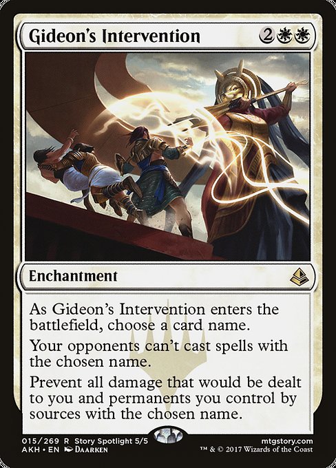 【Foil】【EN】ギデオンの介入/Gideon's Intervention [AKH] 白R No.15