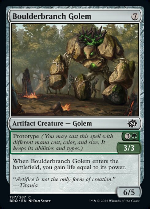 【Foil】【EN】岩枝のゴーレム/Boulderbranch Golem [BRO] 茶C No.197