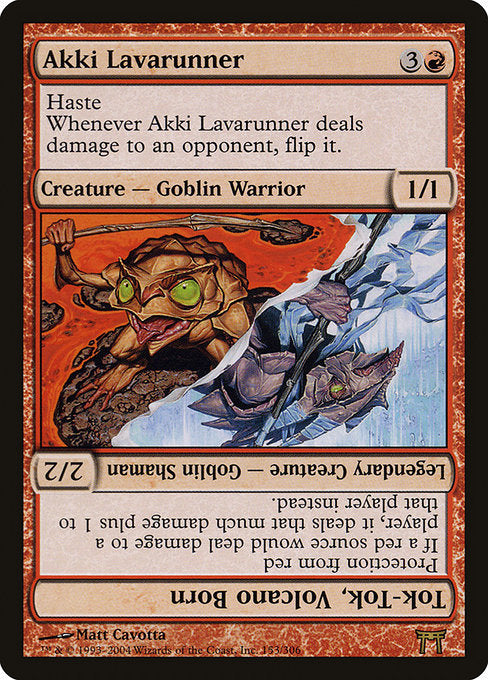 【Foil】【EN】Akki Lavarunner // Tok-Tok, Volcano Born [CHK] 赤R No.153