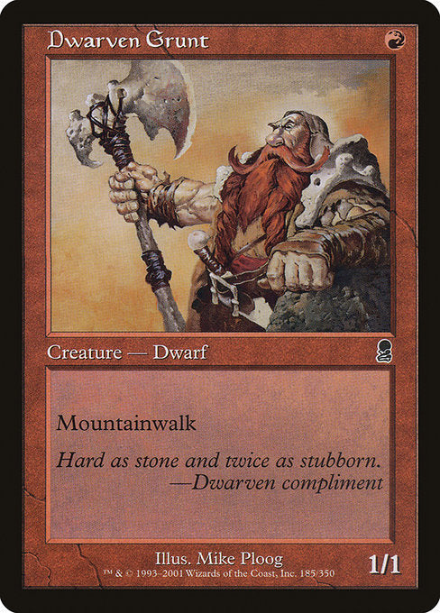 【EN】ドワーフの兵卒/Dwarven Grunt [ODY] 赤C No.185