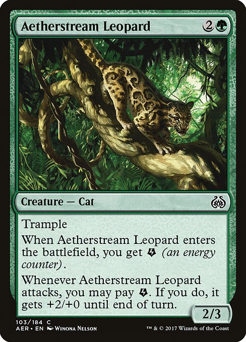 【EN】霊気流の豹/Aetherstream Leopard [AER] 緑C No.103