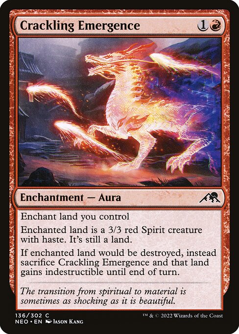 【Foil】【EN】火花舞う出現/Crackling Emergence [NEO] 赤C No.136