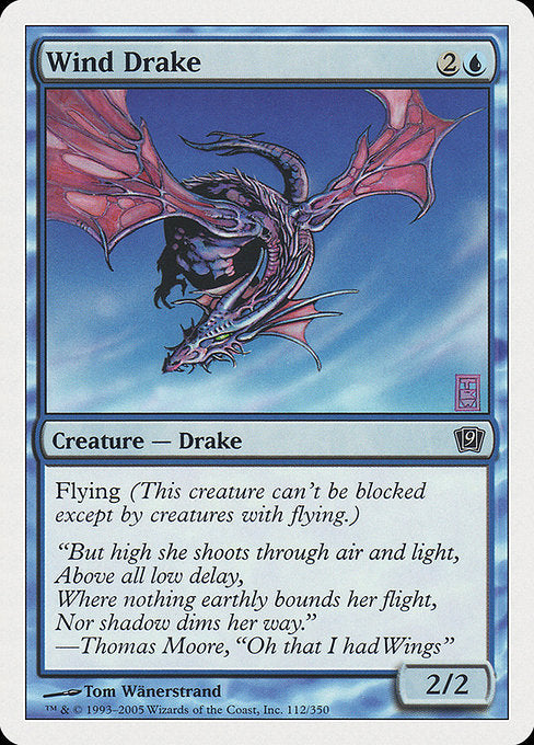 【Foil】【EN】風のドレイク/Wind Drake [9ED] 青C No.112