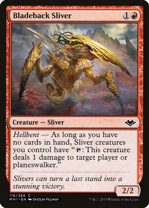 【Foil】【EN】刃背スリヴァー/Bladeback Sliver [MH1] 赤C No.119