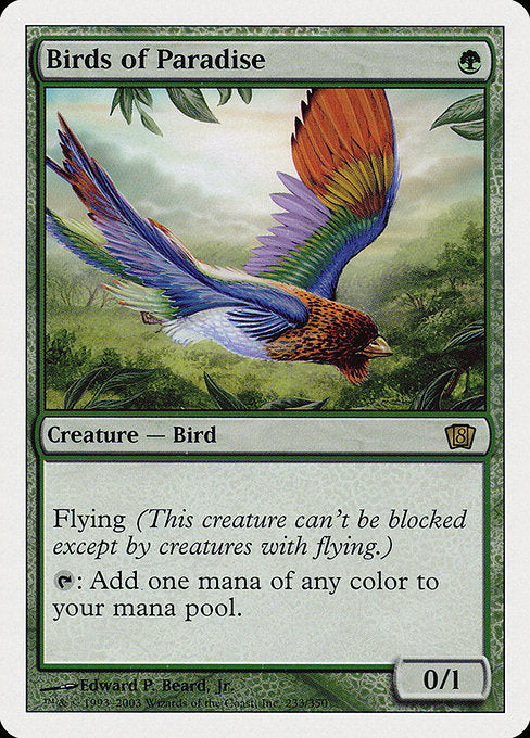 【Foil】【EN】極楽鳥/Birds of Paradise [8ED] 緑R No.233