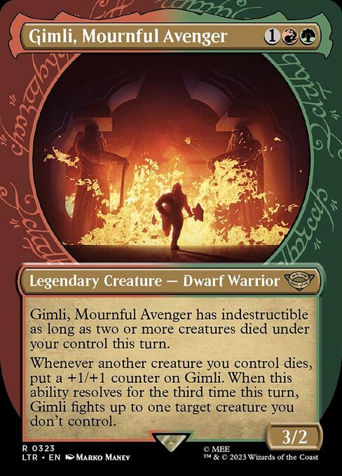 【Foil】【EN】死を悼む復讐者、ギムリ/Gimli, Mournful Avenger [LTR] 金R No.323