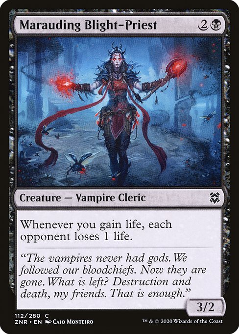 【Foil】【EN】略奪する破戒僧/Marauding Blight-Priest [ZNR] 黒C No.112
