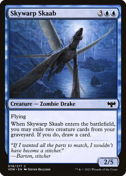 【Foil】【EN】空ねじれのスカーブ/Skywarp Skaab [VOW] 青C No.78