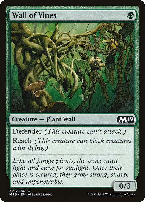 【Foil】【EN】蔦の壁/Wall of Vines [M19] 緑C No.210