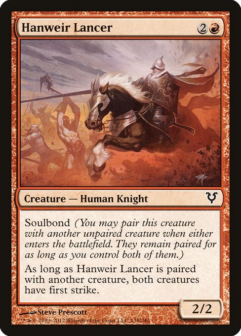 【Foil】【EN】ハンウィアーの槍兵/Hanweir Lancer [AVR] 赤C No.138