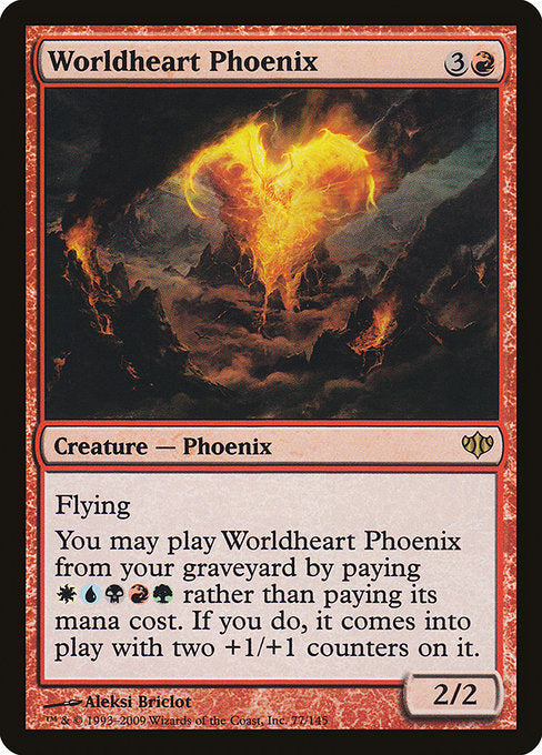【Foil】【EN】世界心のフェニックス/Worldheart Phoenix [CON] 赤R No.77
