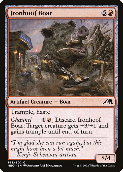【Foil】【EN】鉄蹄の猪/Ironhoof Boar [NEO] 茶C No.148