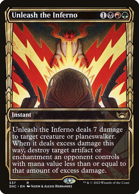 【Foil】【EN】豪火を放て/Unleash the Inferno [SNC] 金R No.337