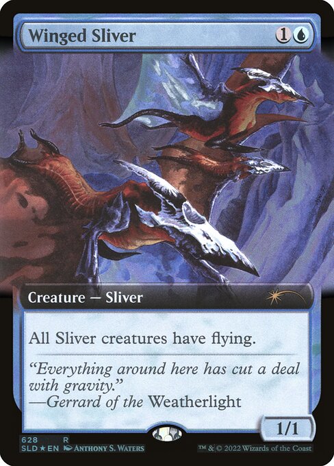 【拡張アート】【Foil】【EN】有翼スリヴァー/Winged Sliver [SLD] 青R No.628