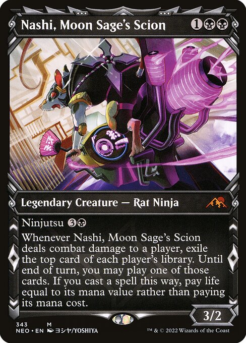 【Foil】【EN】月の賢者の養子、ナシ/Nashi, Moon Sage's Scion [NEO] 黒M No.343